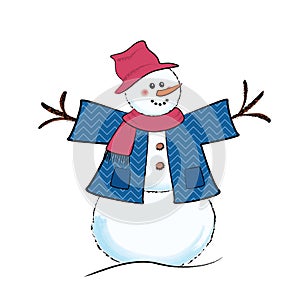 Cartoon snowman