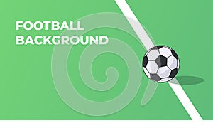 Cartoon soccer ball design on green grass isolated with white background