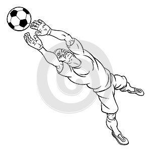 Cartoon Soccer Football Goal Keeper Player