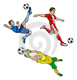 Cartoon Soccer Football Players