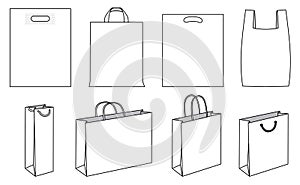 cartoon souvenir bag plastic paper template blank space for logo isolated object clipart