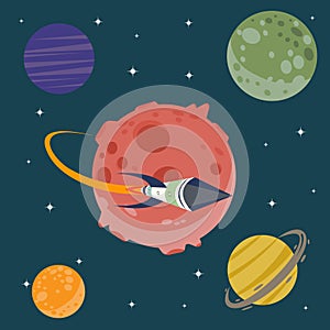 Cartoon space icon