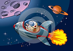 Cartoon spaceship