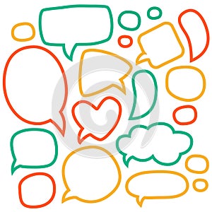 Cartoon speech bubbles. Different sizes and forms.
