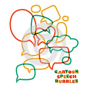 Cartoon speech bubbles. Different sizes and forms.