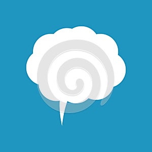 Cartoon speech or think bubble, empty communication cloud. Vector design element.