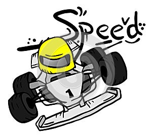 Cartoon speed car