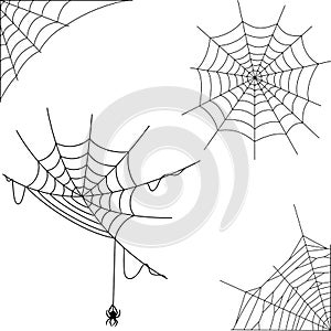 Cartoon spider web collection set