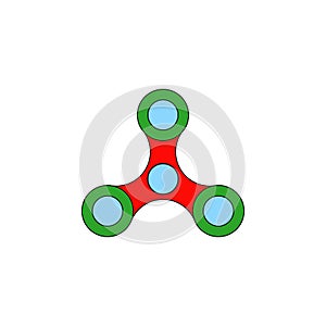 Cartoon spinner toy colored icon. Signs and symbols can be used for web, logo, mobile app, UI, UX