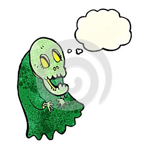 cartoon spooky ghoul with thought bubble