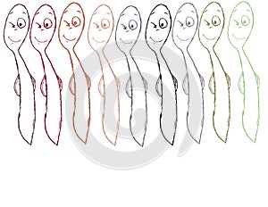 Cartoon spoons illustration