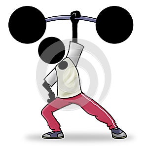 Cartoon sport icon - weight lifting