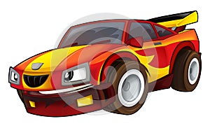 Cartoon sports car racing