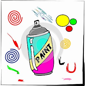 Cartoon spray paint aerosol