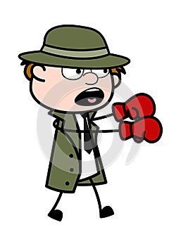 Cartoon Spy Boxing