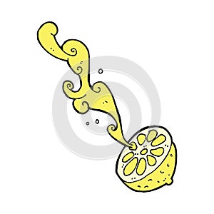 cartoon squirting lemon