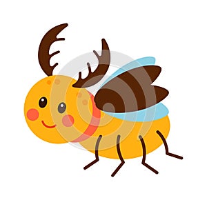 Cartoon stag beetle Childish Insect