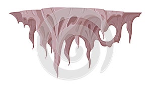 Cartoon stalactite formation. Growth limestone stalactite stone, natural cave ceiling rock isolated flat vector illustration