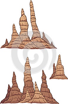 Cartoon stalagmites