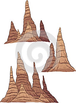 Cartoon stalagmites