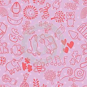 Cartoon stamp dot paper seamless pattern