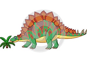 Cartoon stegosaurus isolated on white background