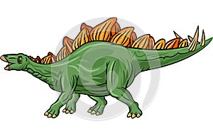 Cartoon stegosaurus isolated on white background