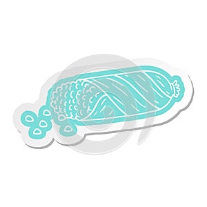 cartoon sticker of fresh corn on the cob