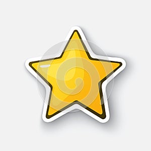 Cartoon sticker with gold star