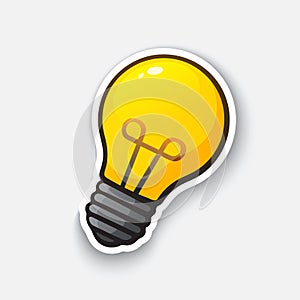 Cartoon sticker with light bulb