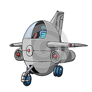 Cartoon stil plane on a white background