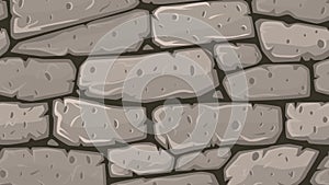 Cartoon Stone Wall Moving Endlessly in Loop