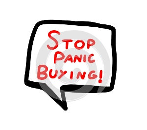 A Cartoon Stop Panic Buying Chat Icon