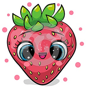 Cartoon Strawberry isolated on a white background