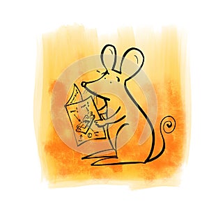 Cartoon Student Mouse