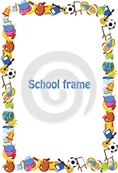 Cartoon students and school stuffs,vector