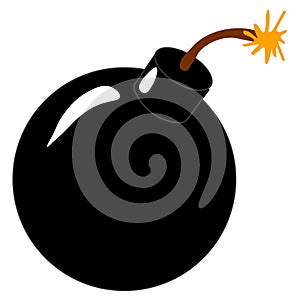 Cartoon style black round bomb
