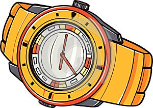 Cartoon style Classic Mens Wrist Watch Vector