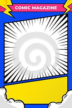 cartoon style comic pop art magazine background