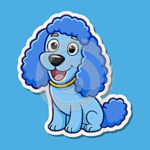 A Cartoon Style Cute and Funny Poodle Sticker