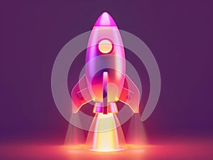 Cartoon style 3d rocket