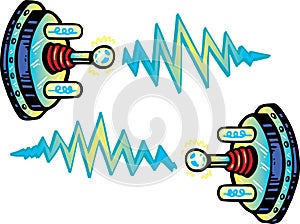 Cartoon style electrode vector illustration photo
