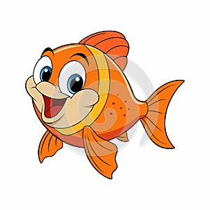 A Cartoon Style Happy Molly Fish. Best for Story Book and T-Shirt Design