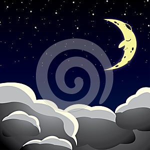 Cartoon style night sky