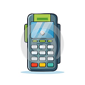 Cartoon style payment terminal vector illustration
