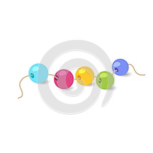 Cartoon style sling bead wire vector icon isolated