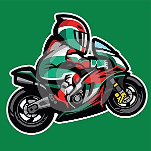 Cartoon style of sportbike Wheelie photo