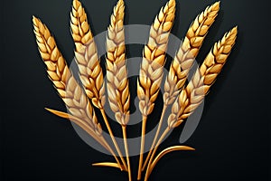 Cartoon style wheat ear icon set against a clean and uncluttered background