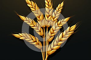 Cartoon style wheat ear icon set against a clean and uncluttered background