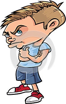 Cartoon sulky boy photo